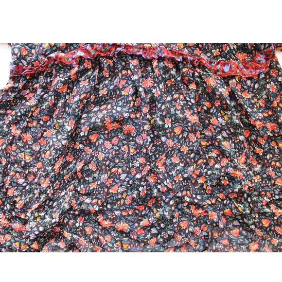 Anthropologie Helene Tunic Dress / Small / Black Floral Sheer Flowy - Picture 9 of 10
